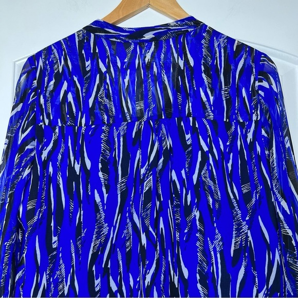 DVF Kourtni Fierce stripe silk chiffon tunic dress Size 10 - Picture 13 of 14